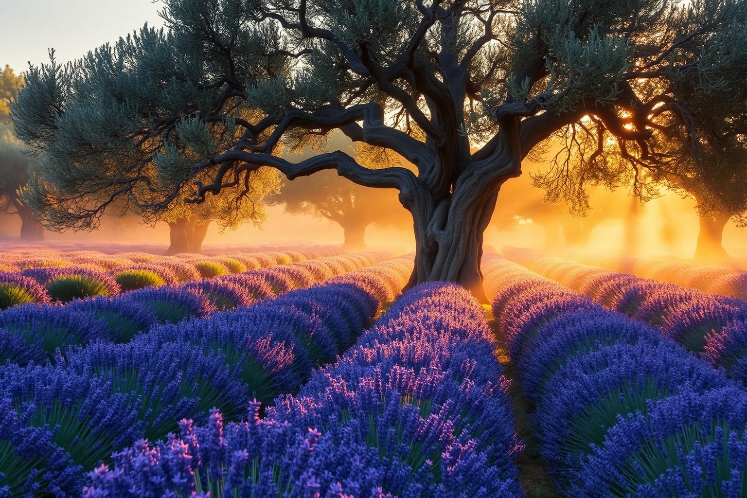 The garden at sunrise