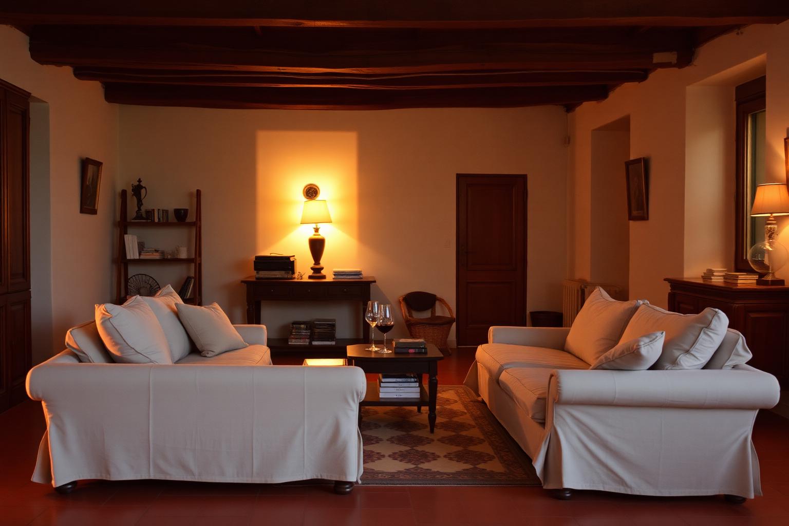 The sitting room at dusk